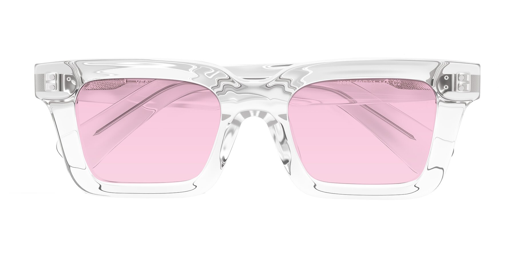 Folded Front of Izael in Clear with Light Pink Tinted Lenses
