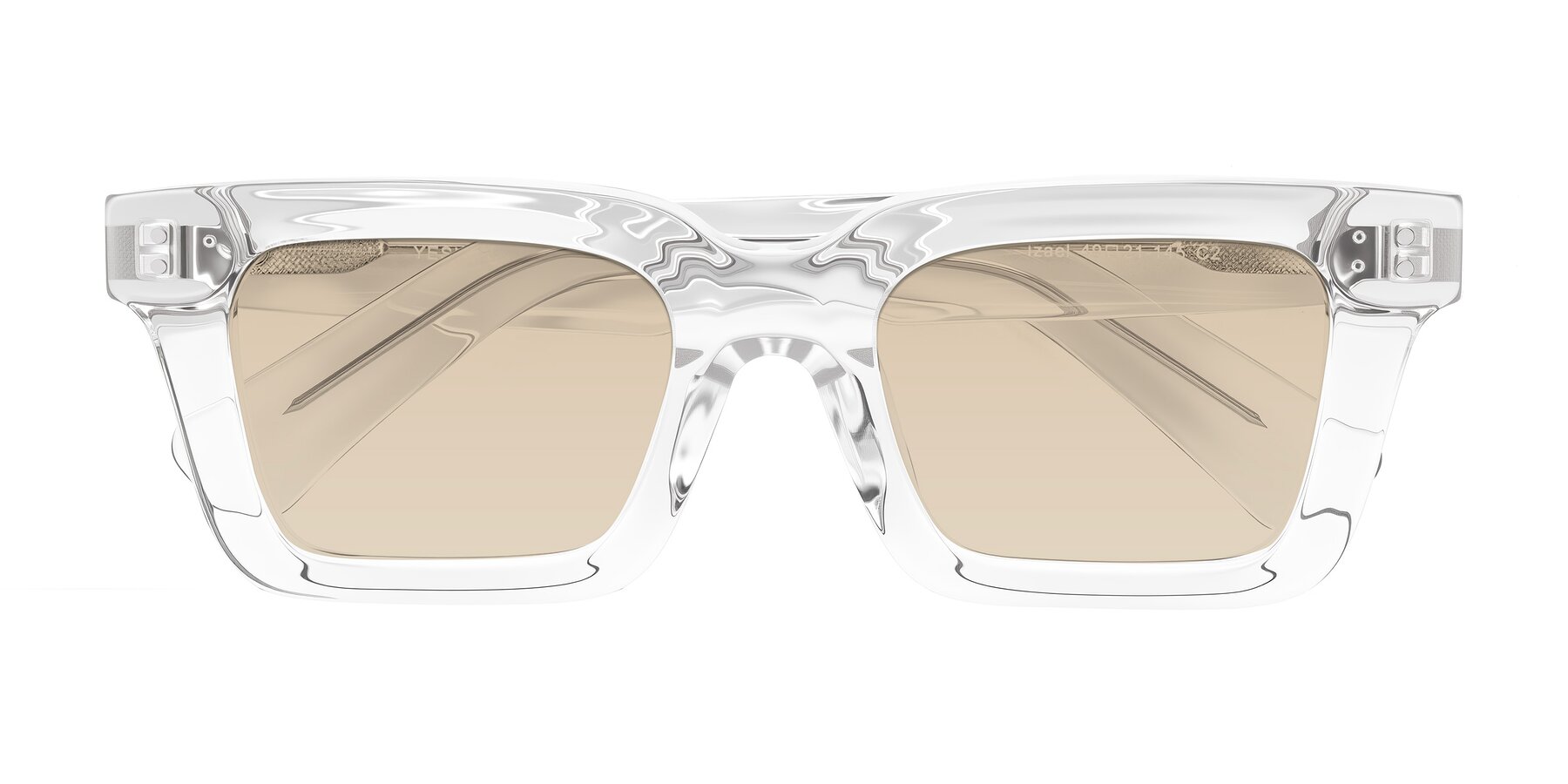 Folded Front of Izael in Clear with Light Brown Tinted Lenses