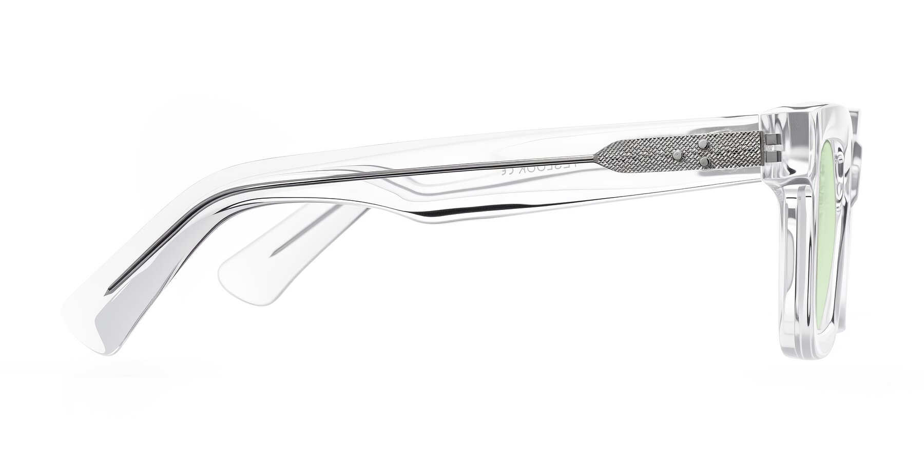 Side of Izael in Clear with Light Green Tinted Lenses