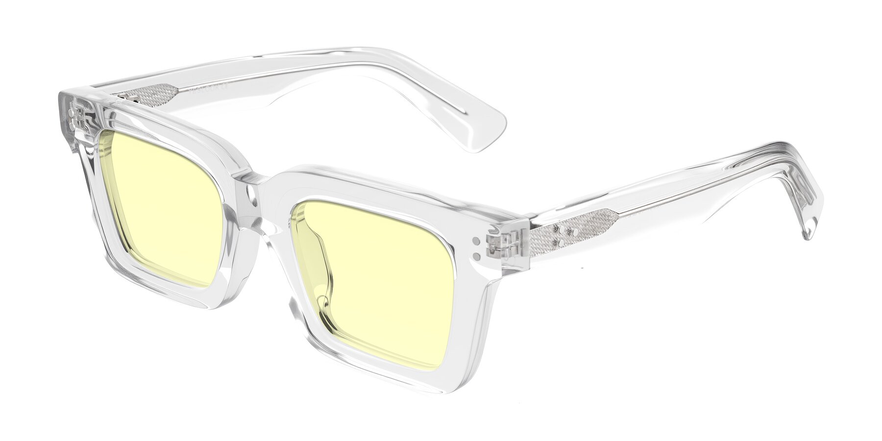 Angle of Izael in Clear with Light Yellow Tinted Lenses