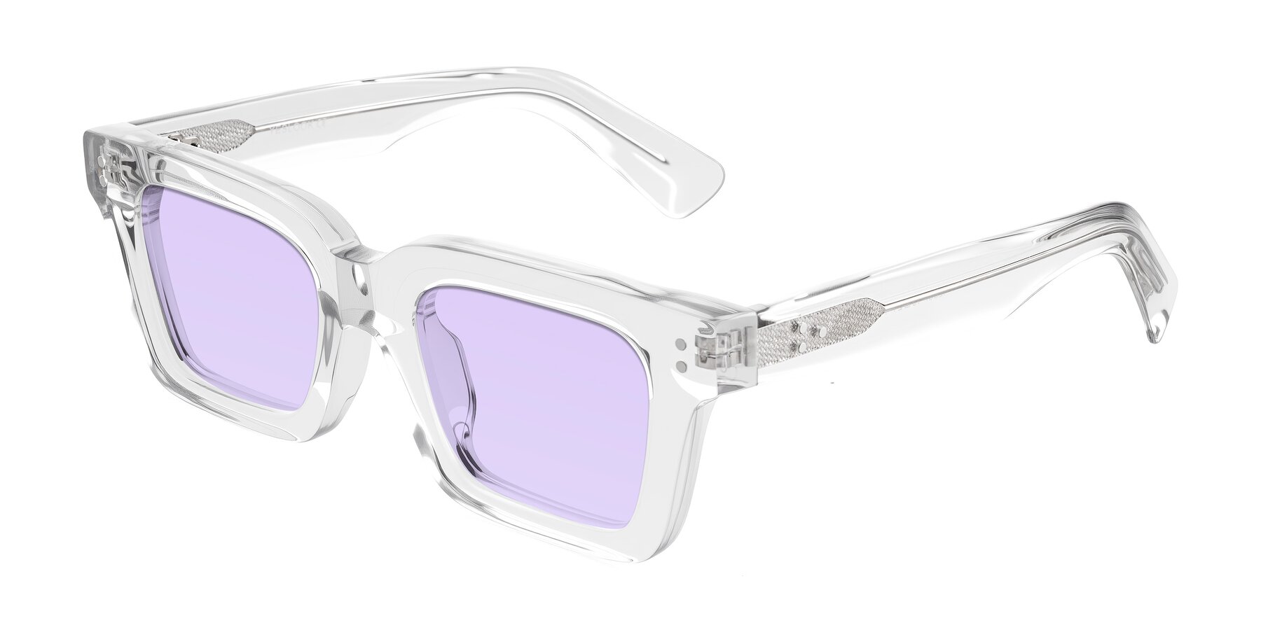 Angle of Izael in Clear with Light Purple Tinted Lenses