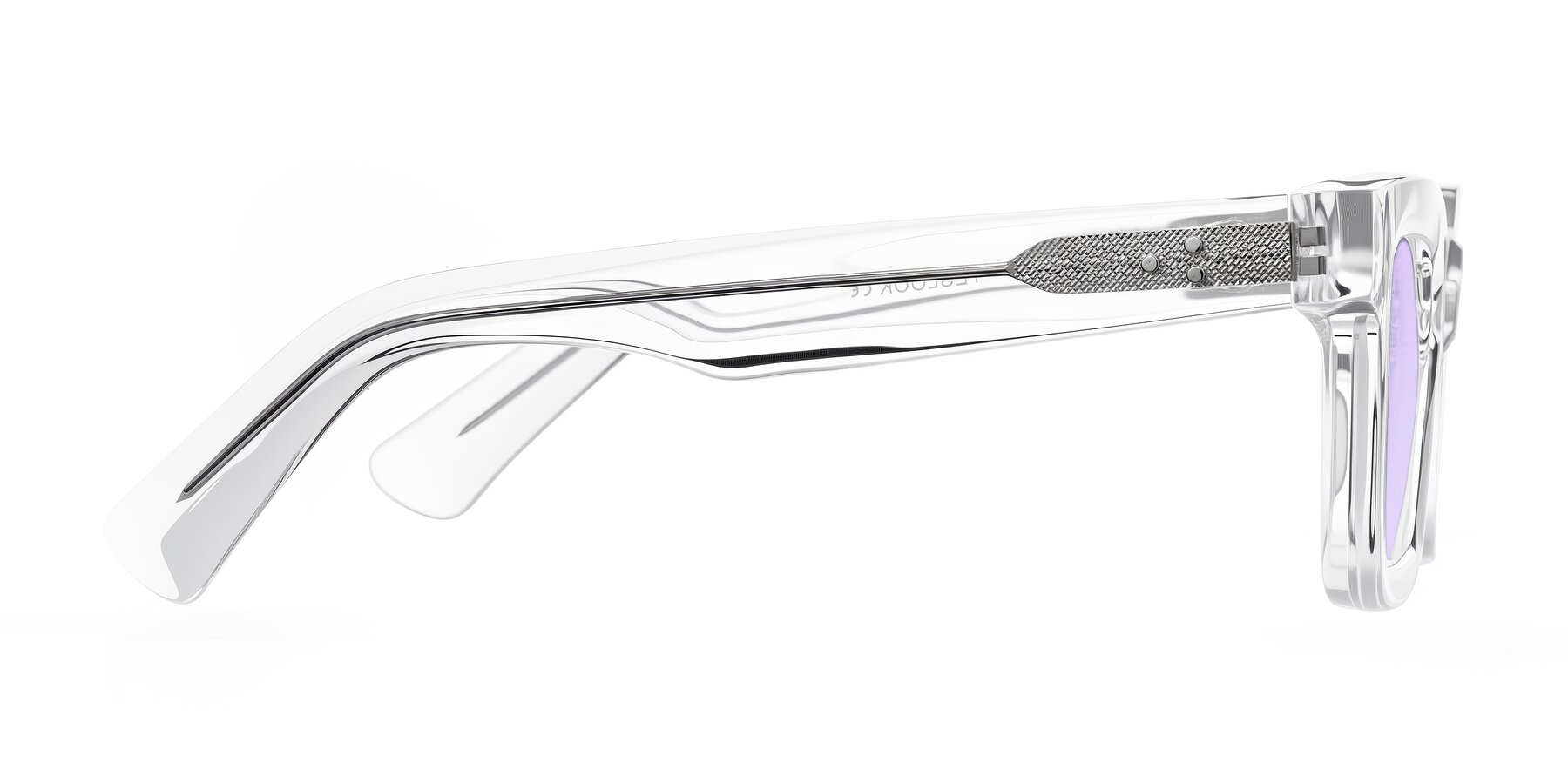 Side of Izael in Clear with Light Purple Tinted Lenses