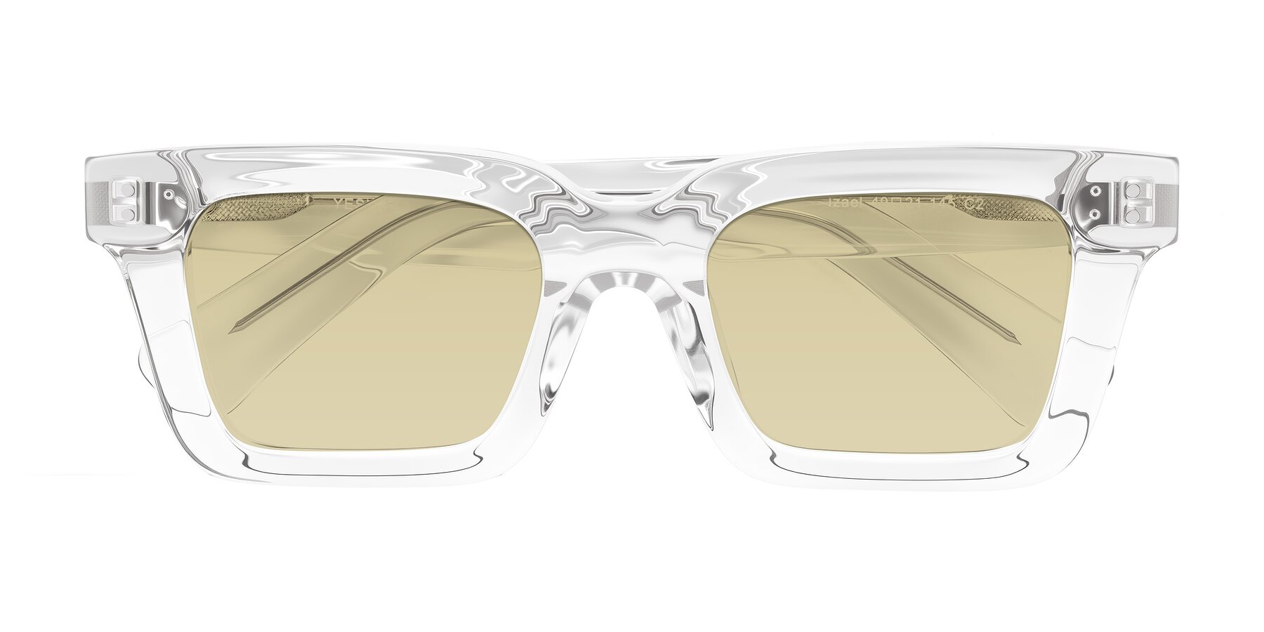 Folded Front of Izael in Clear with Light Champagne Tinted Lenses