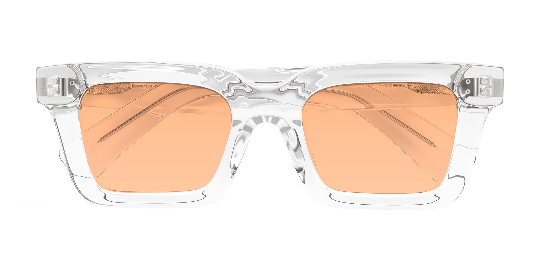 Folded Front of Izael in Clear with Light Orange Tinted Lenses
