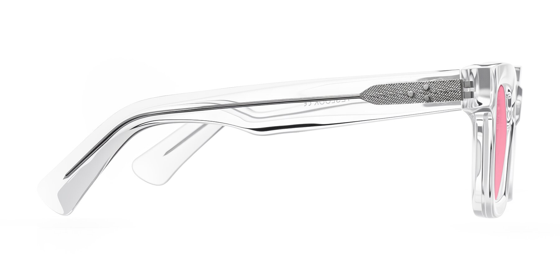 Side of Izael in Clear with Pink Tinted Lenses