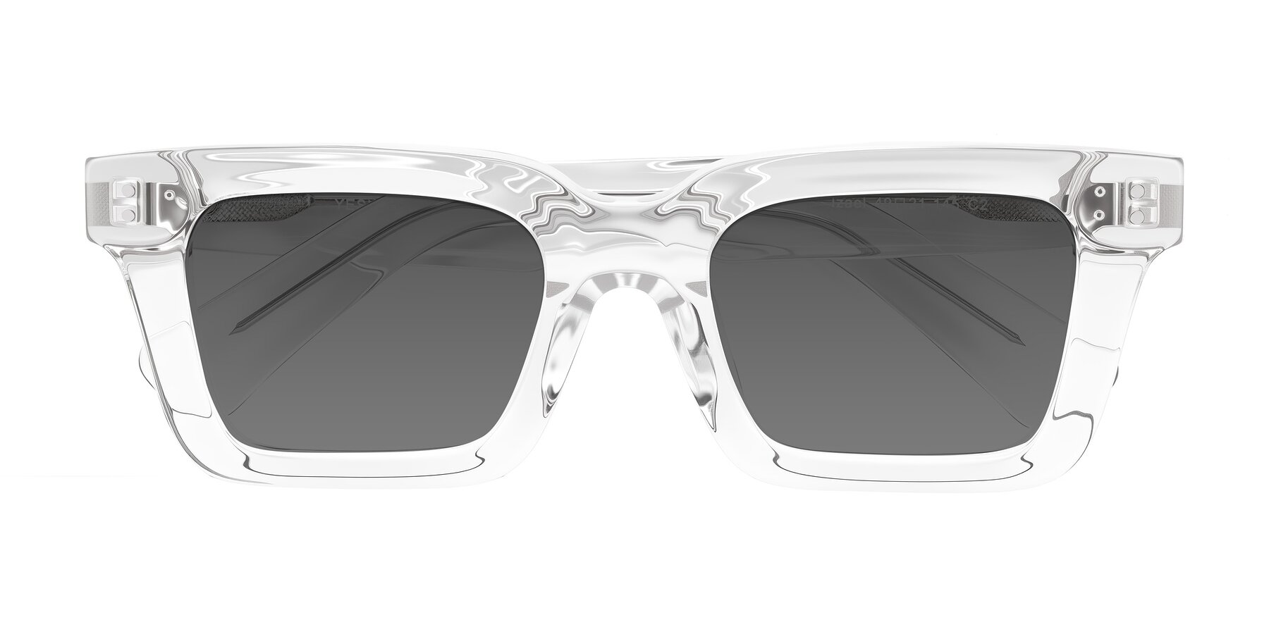Folded Front of Izael in Clear with Medium Gray Tinted Lenses