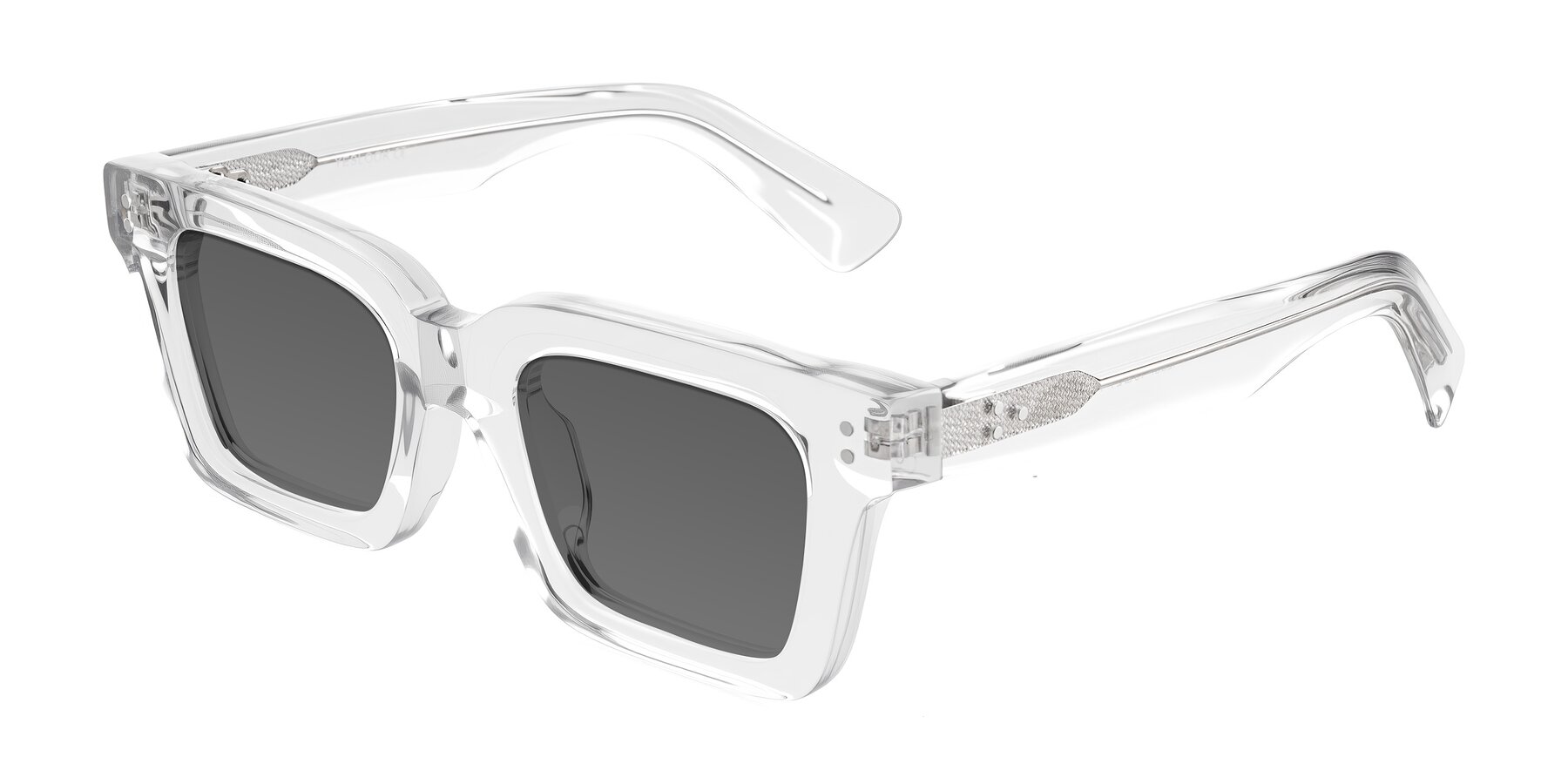 Angle of Izael in Clear with Medium Gray Tinted Lenses