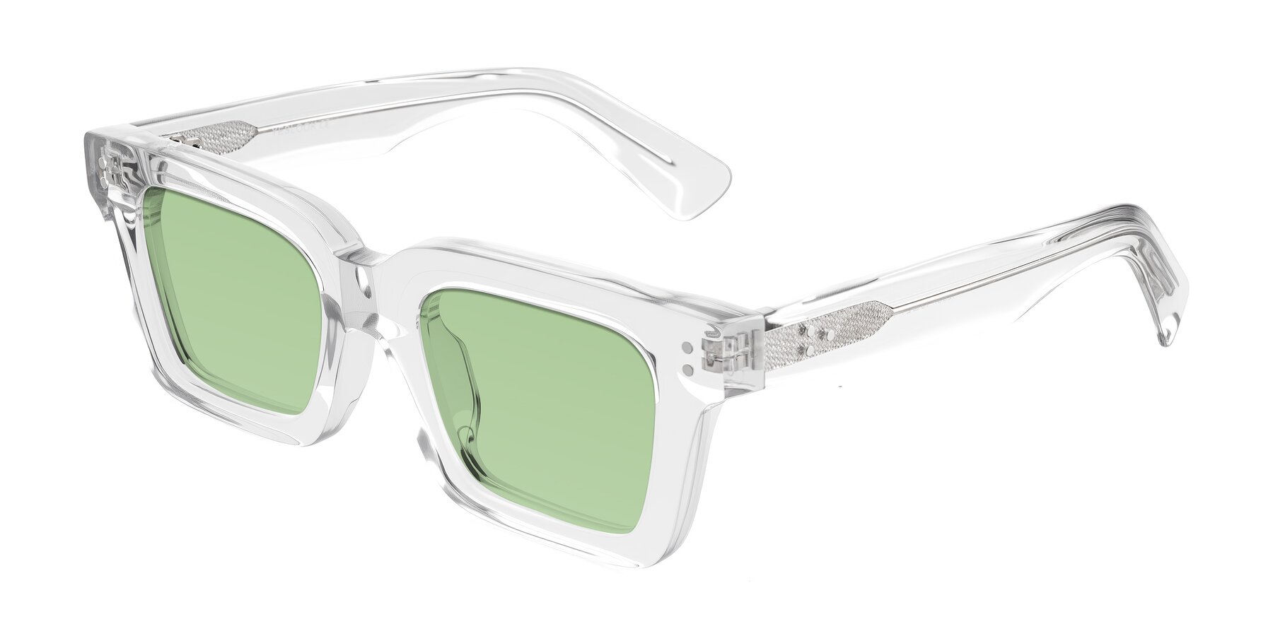 Angle of Izael in Clear with Medium Green Tinted Lenses