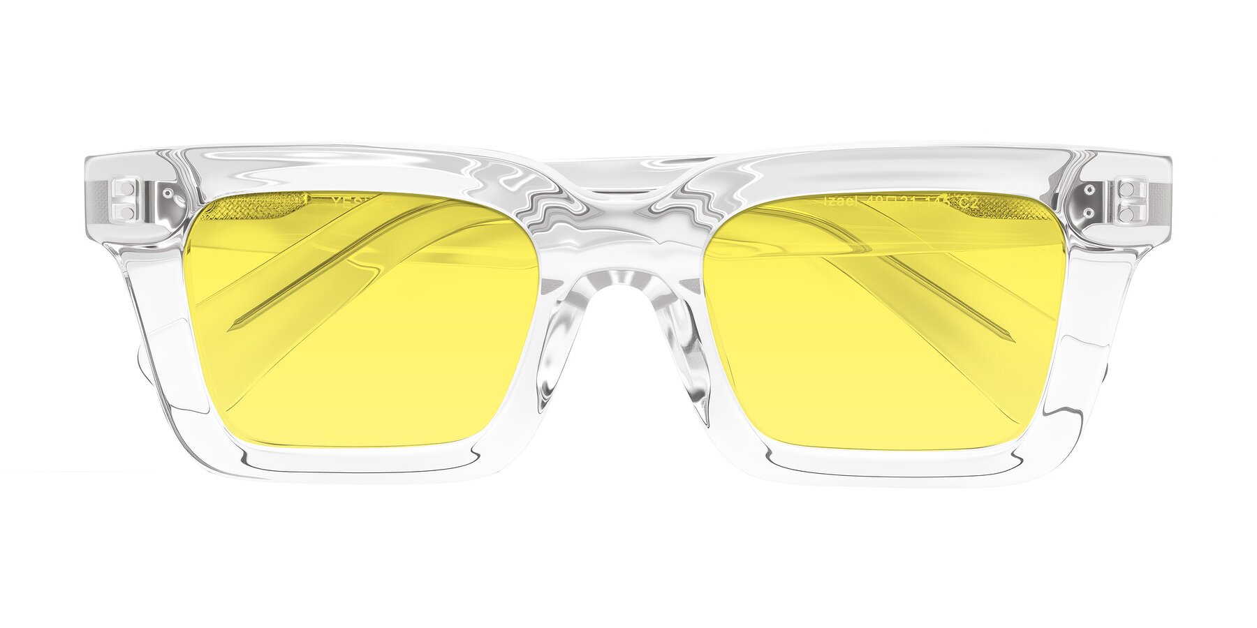 Folded Front of Izael in Clear with Medium Yellow Tinted Lenses