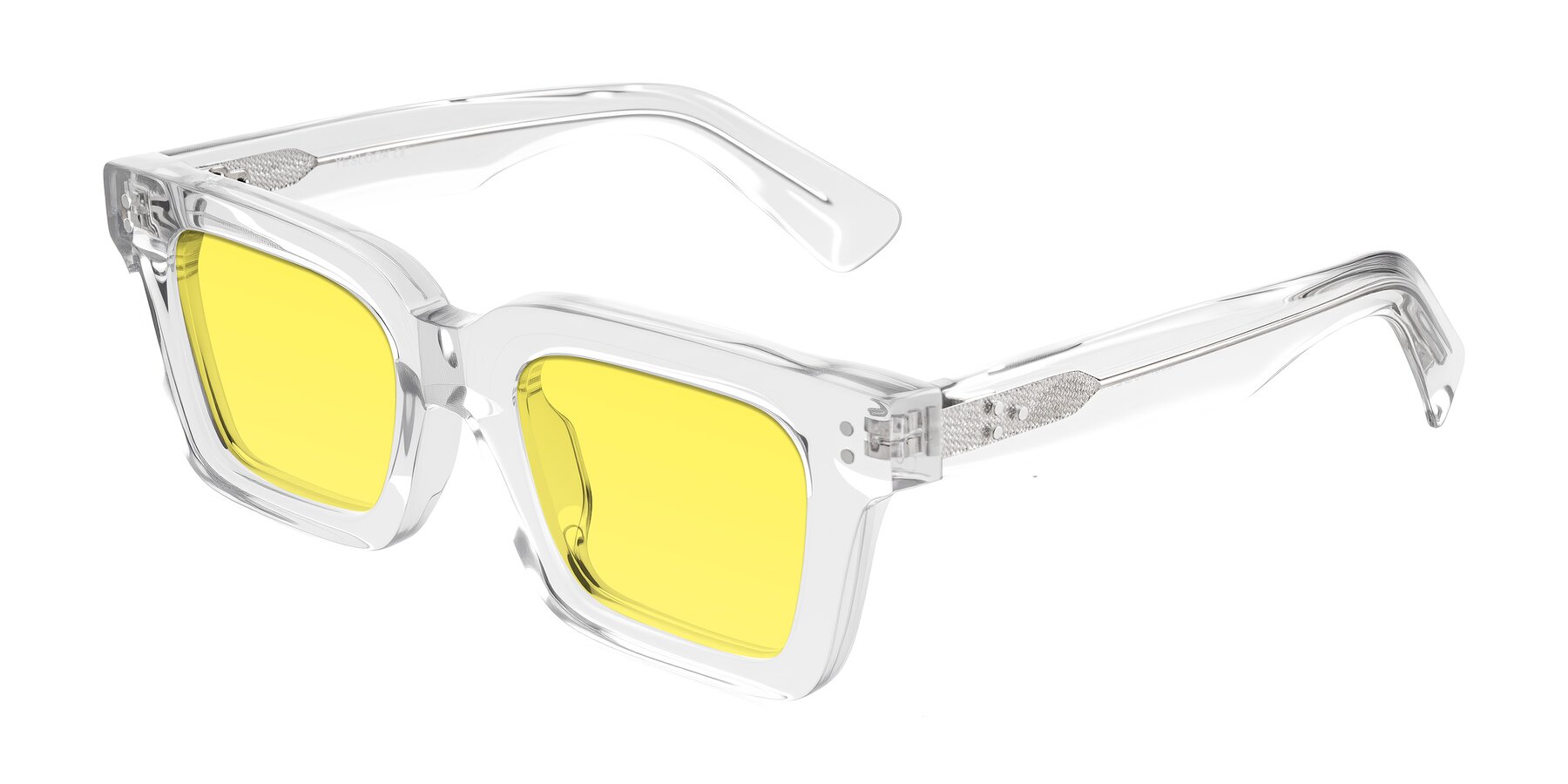 Angle of Izael in Clear with Medium Yellow Tinted Lenses