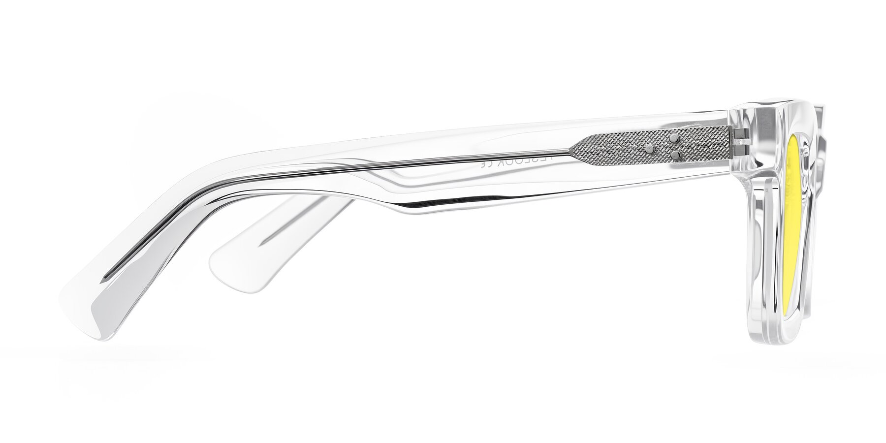 Side of Izael in Clear with Medium Yellow Tinted Lenses