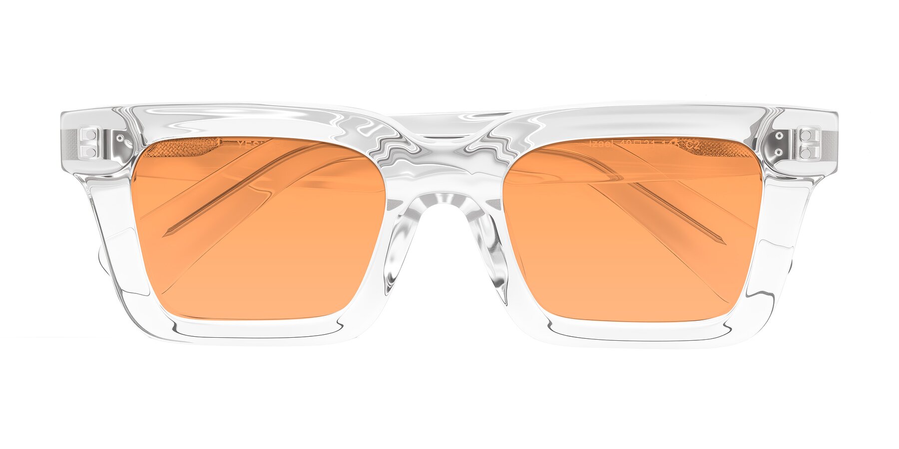 Folded Front of Izael in Clear with Medium Orange Tinted Lenses