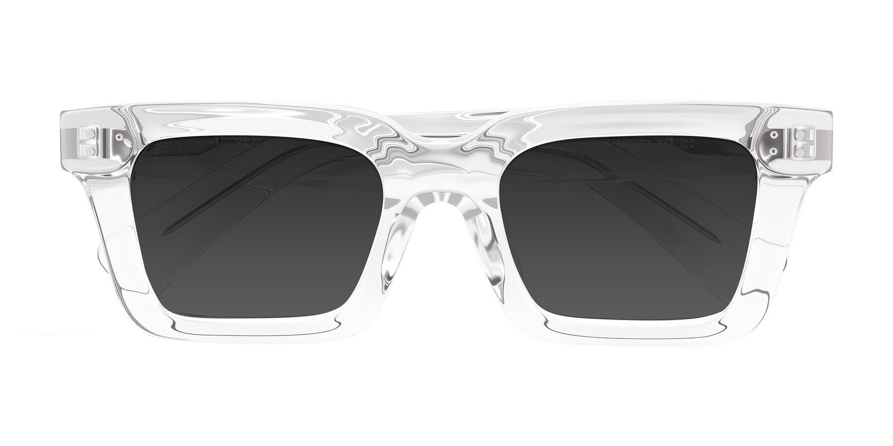 Folded Front of Izael in Clear with Gray Tinted Lenses