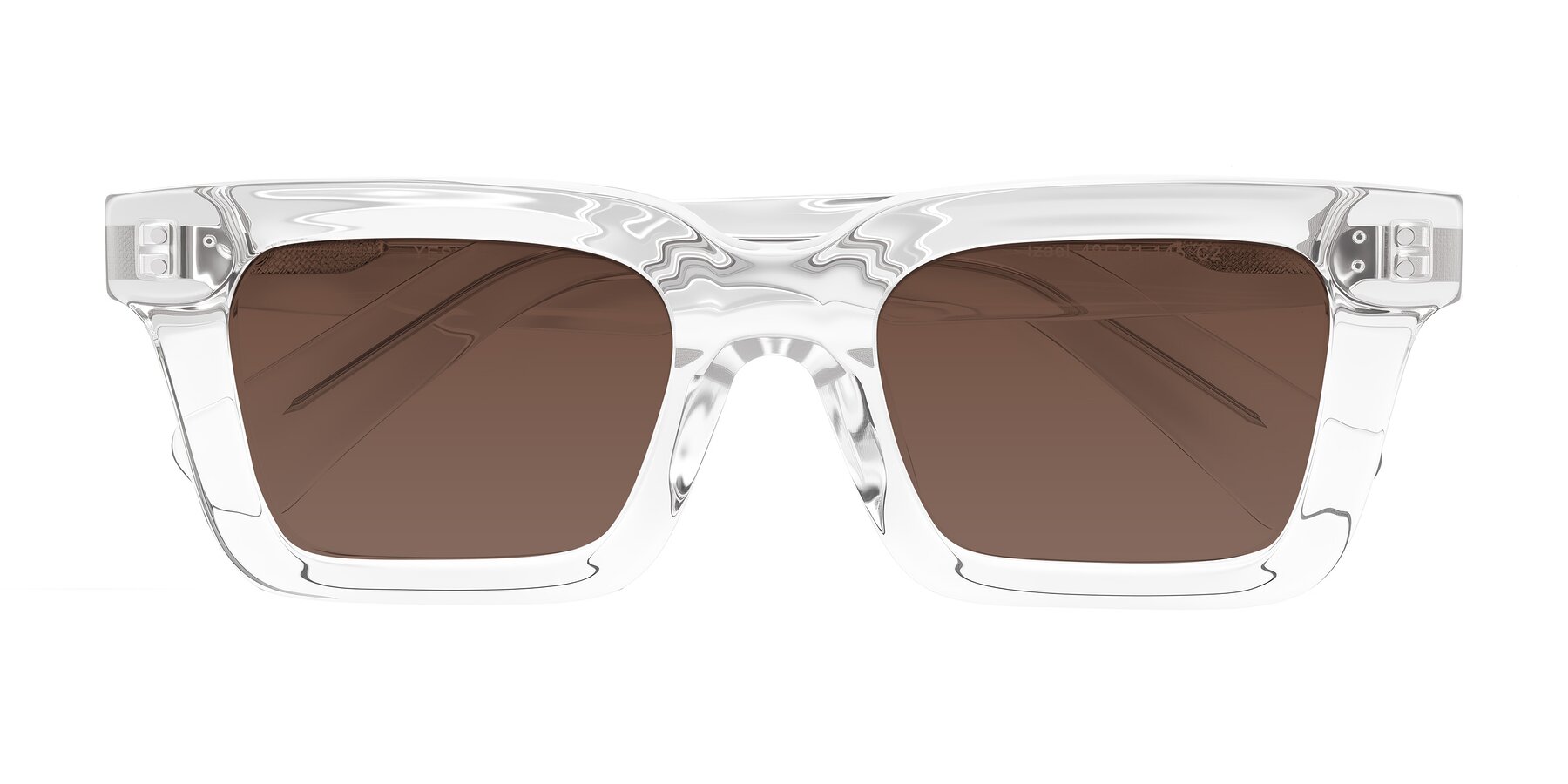 Folded Front of Izael in Clear with Brown Tinted Lenses