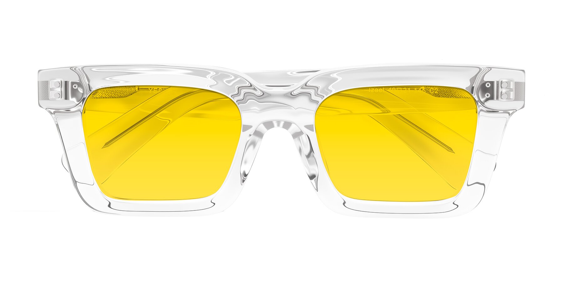 Folded Front of Izael in Clear with Yellow Tinted Lenses