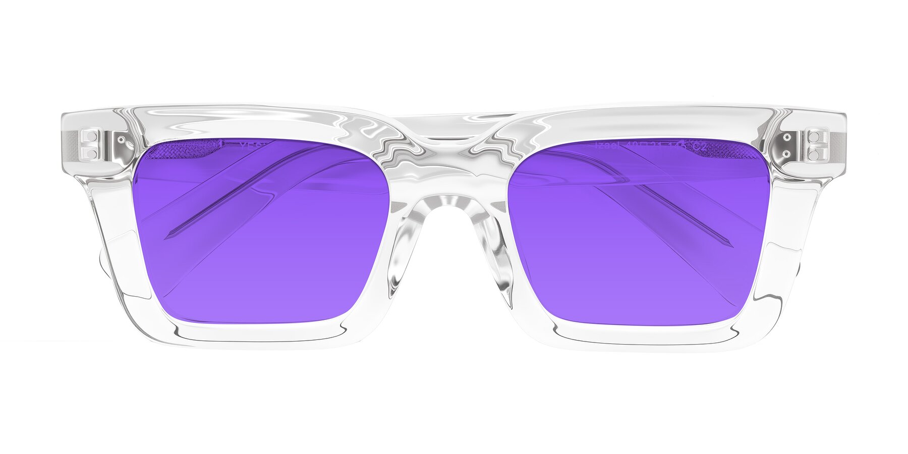 Folded Front of Izael in Clear with Purple Tinted Lenses