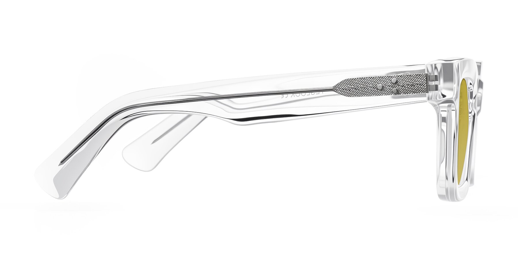 Side of Izael in Clear with Champagne Tinted Lenses