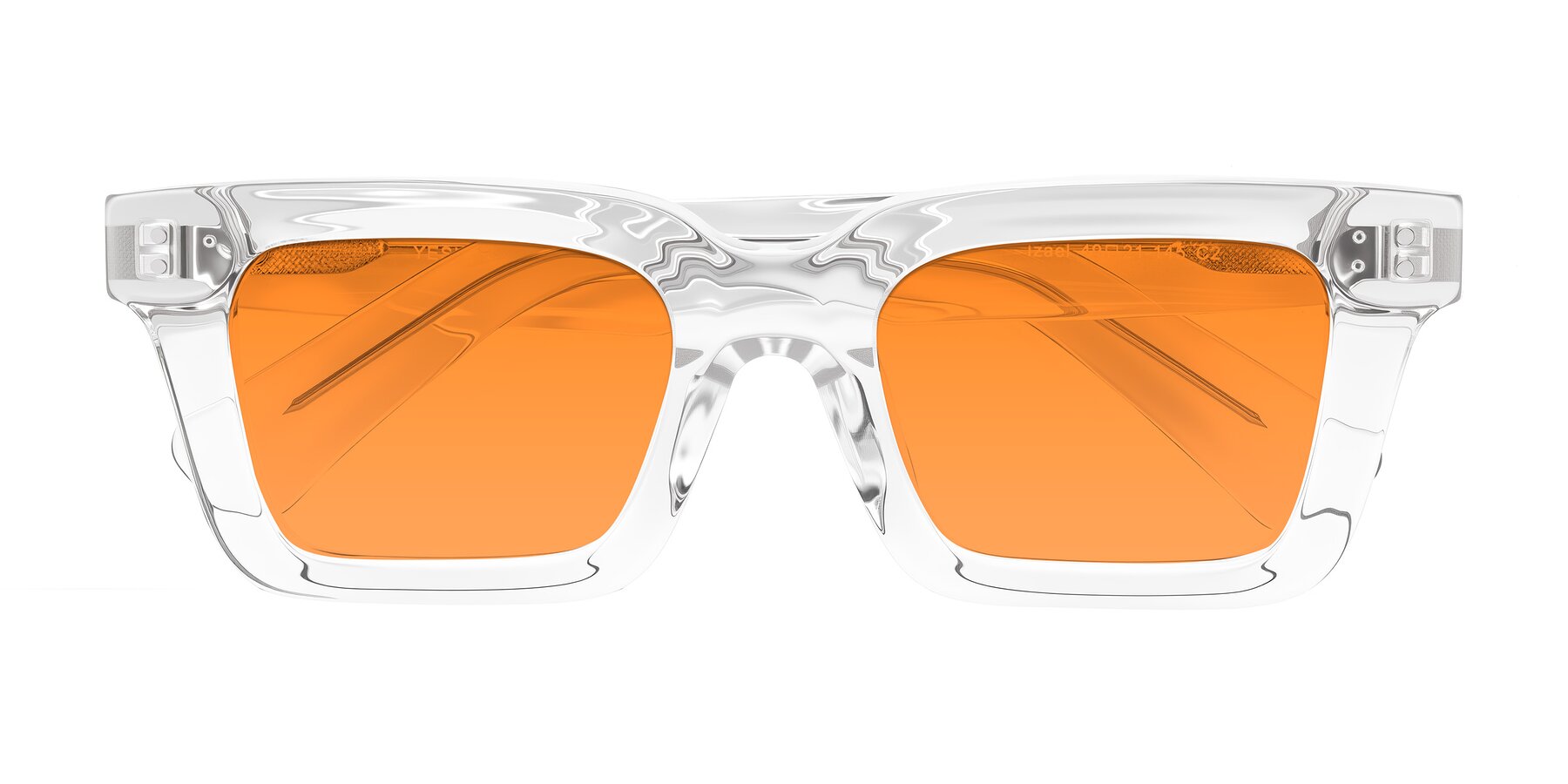 Folded Front of Izael in Clear with Orange Tinted Lenses