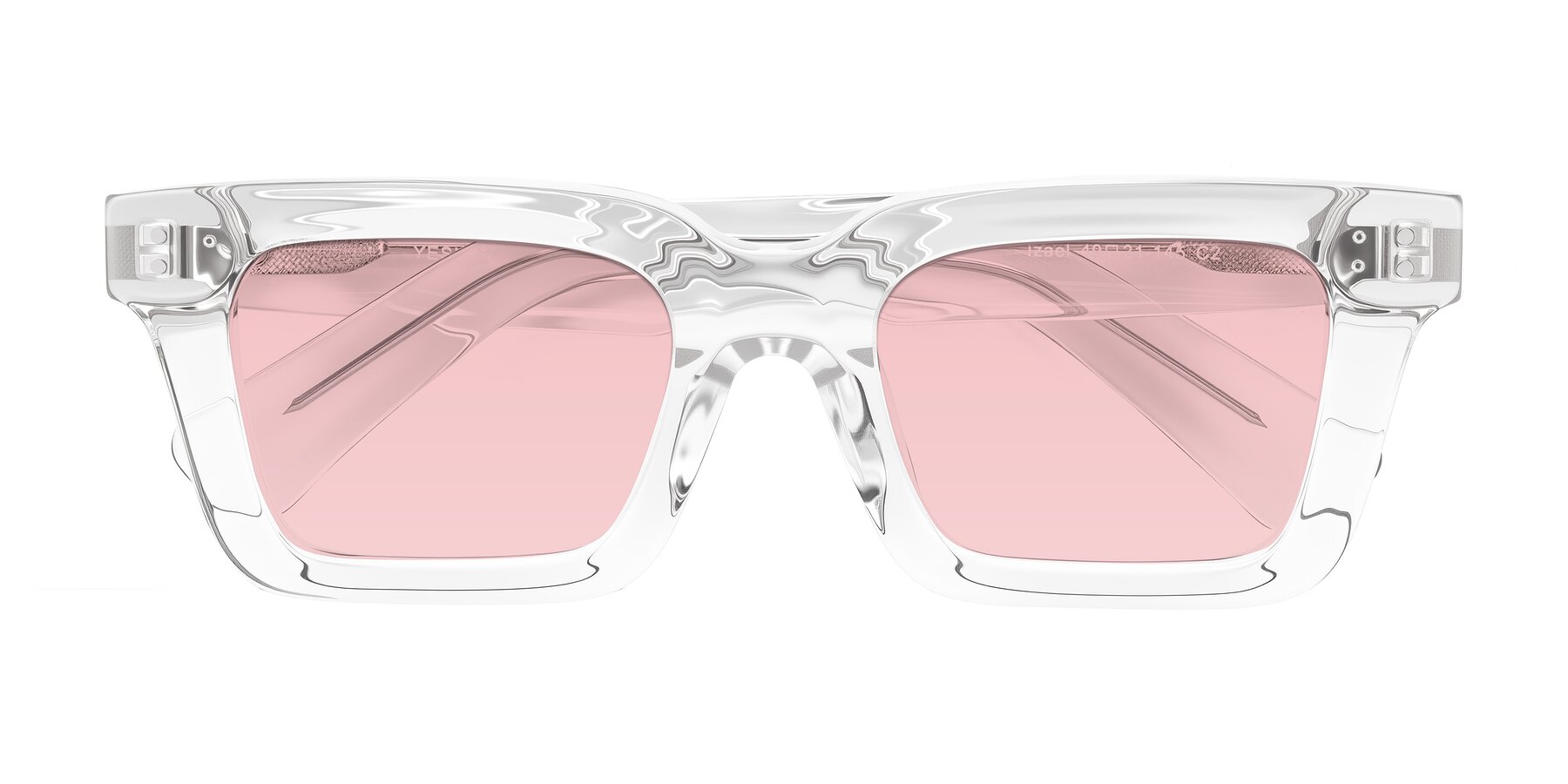Folded Front of Izael in Clear with Light Garnet Tinted Lenses