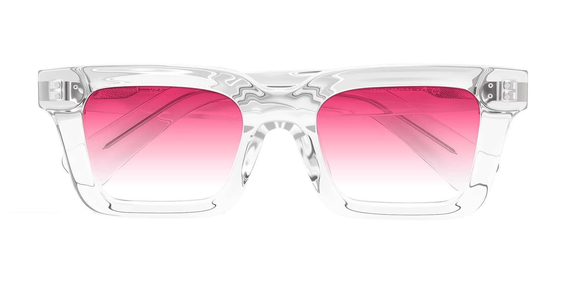Folded Front of Izael in Clear with Pink Gradient Lenses