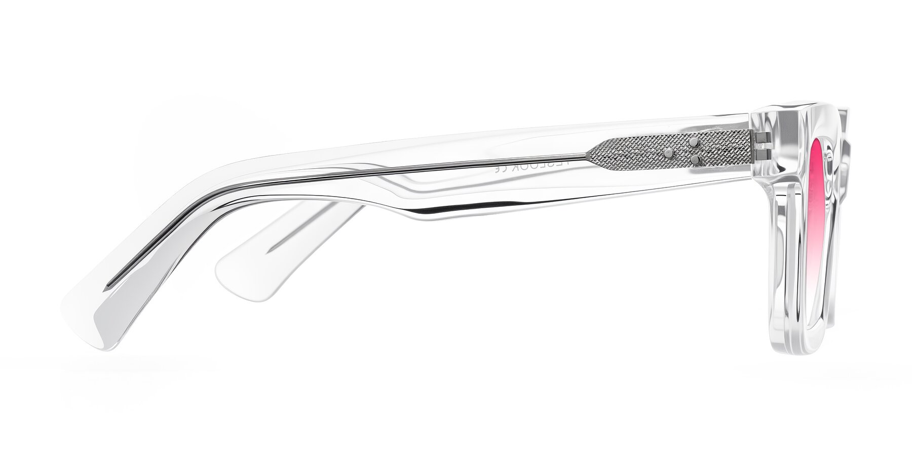 Side of Izael in Clear with Pink Gradient Lenses