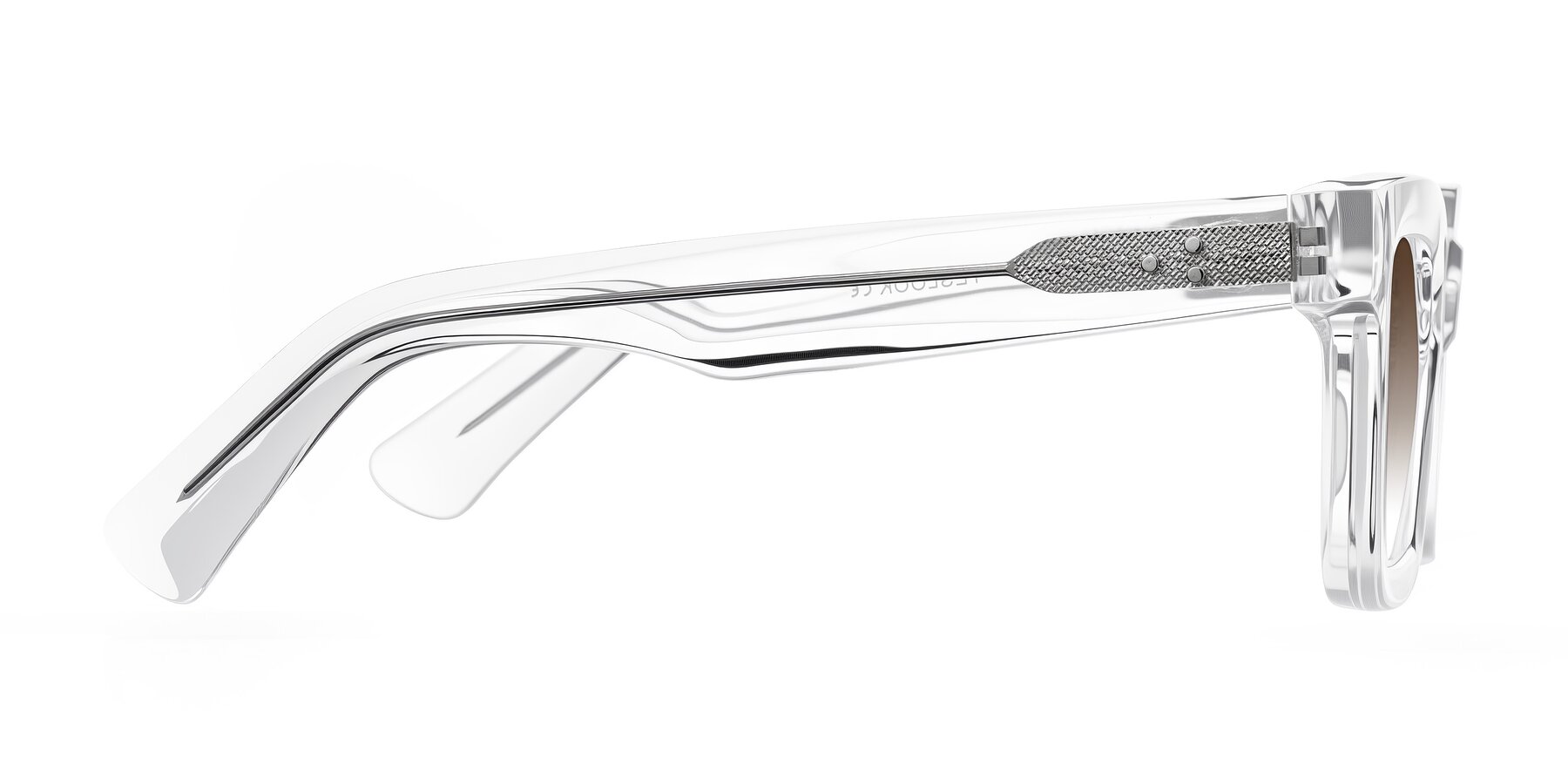 Side of Izael in Clear with Brown Gradient Lenses