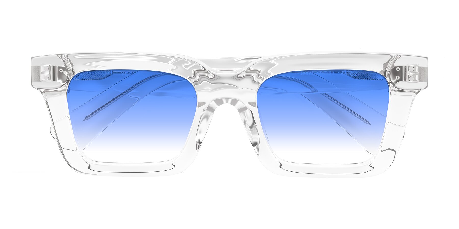 Folded Front of Izael in Clear with Blue Gradient Lenses