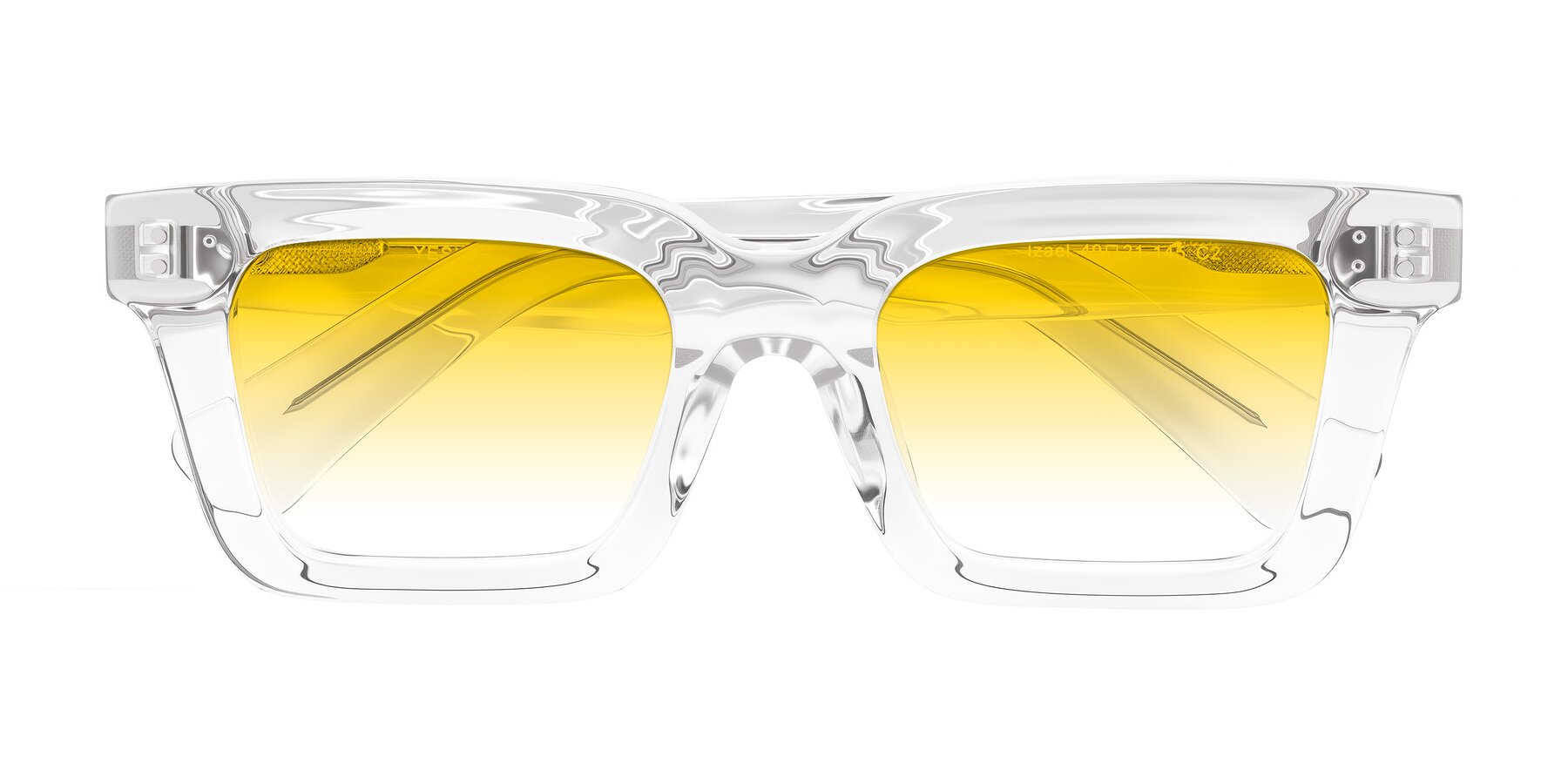 Folded Front of Izael in Clear with Yellow Gradient Lenses