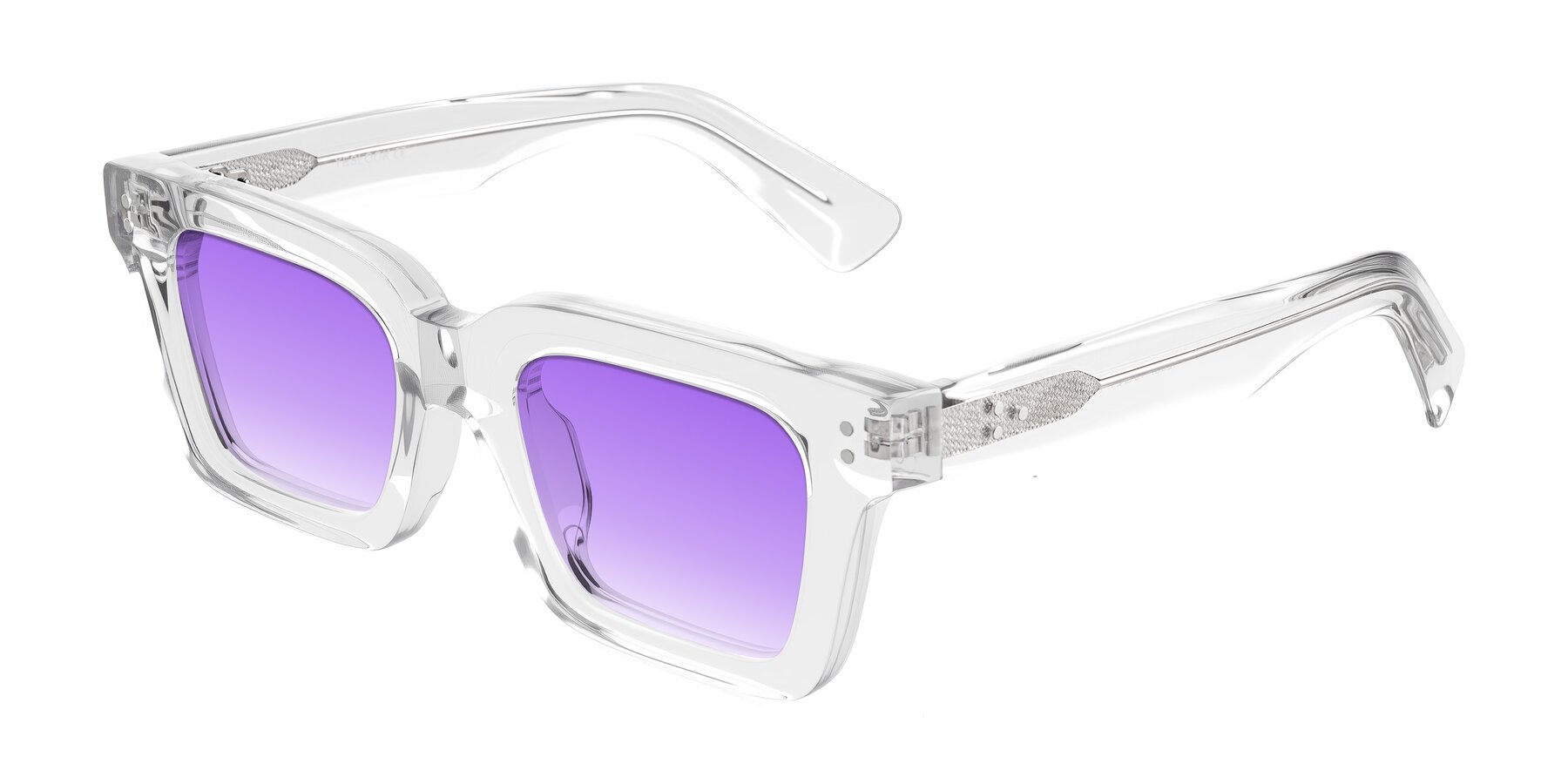 Angle of Izael in Clear with Purple Gradient Lenses