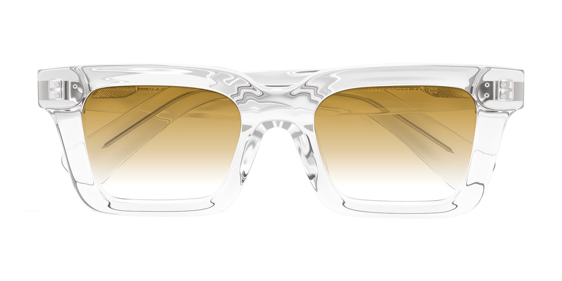Folded Front of Izael in Clear with Champagne Gradient Lenses