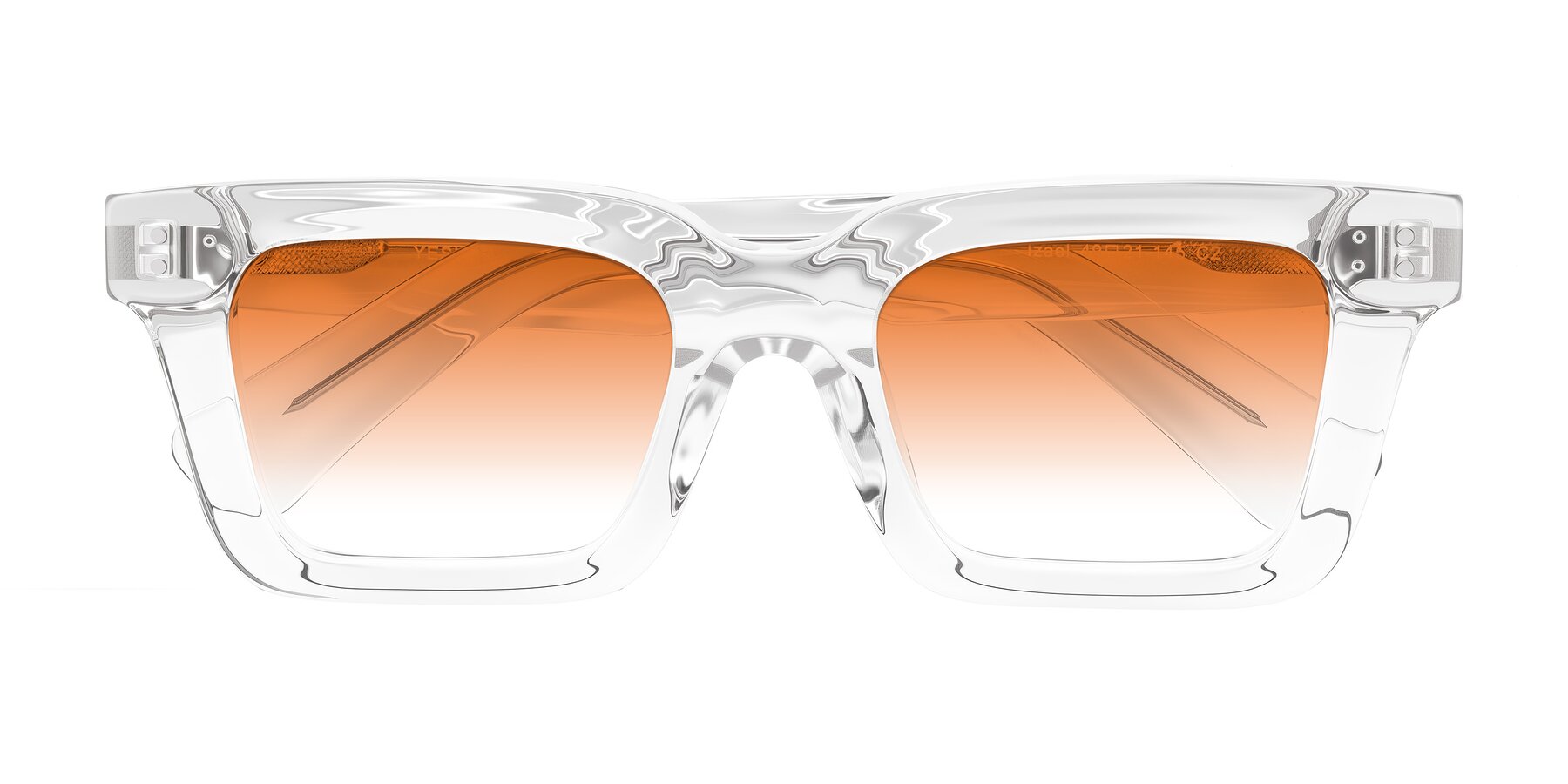 Folded Front of Izael in Clear with Orange Gradient Lenses