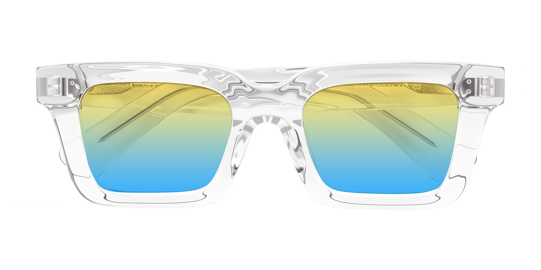 Folded Front of Izael in Clear with Yellow / Blue Gradient Lenses