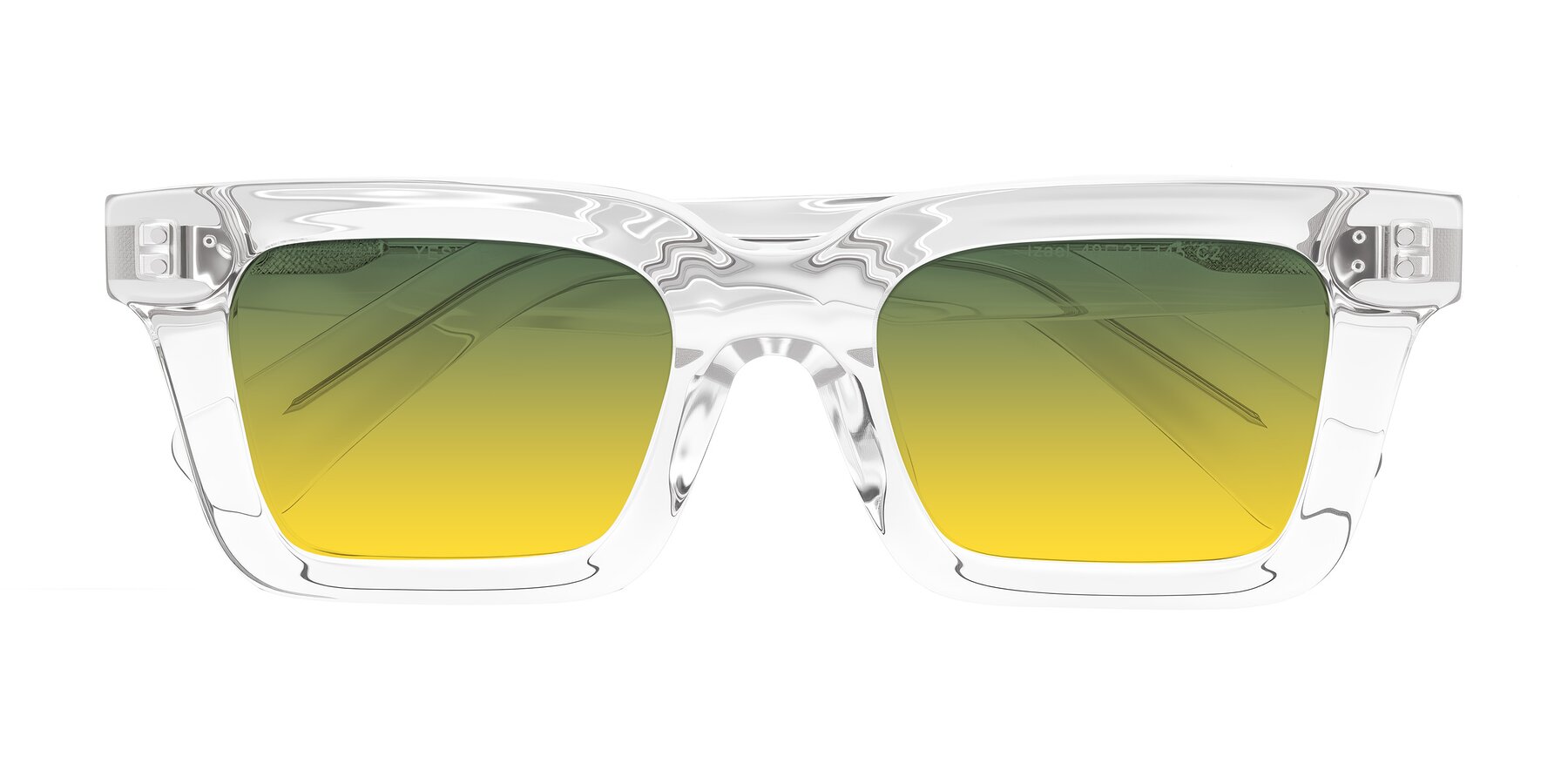 Folded Front of Izael in Clear with Green / Yellow Gradient Lenses
