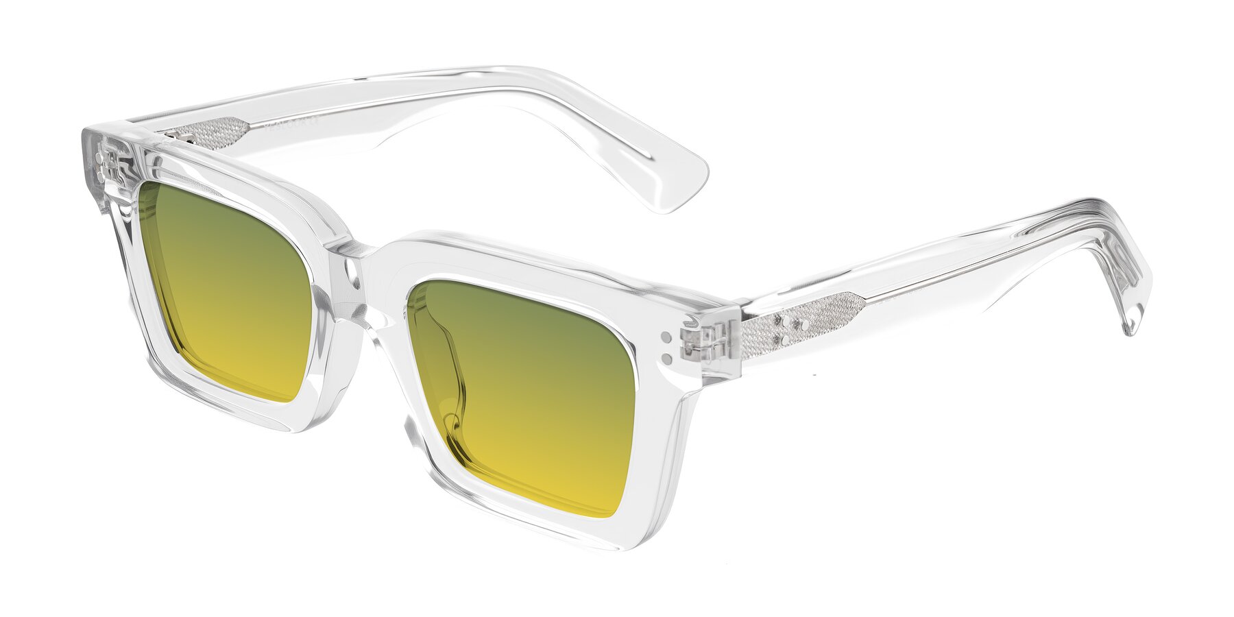 Angle of Izael in Clear with Green / Yellow Gradient Lenses