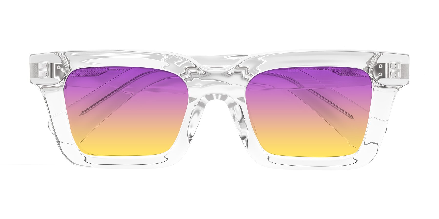 Folded Front of Izael in Clear with Purple / Yellow Gradient Lenses