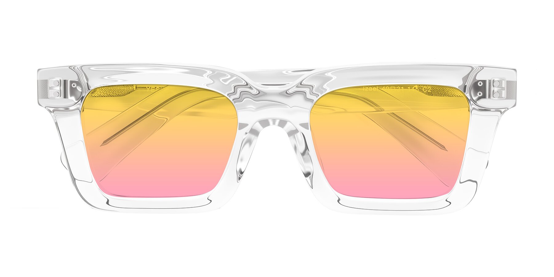 Folded Front of Izael in Clear with Yellow / Pink Gradient Lenses