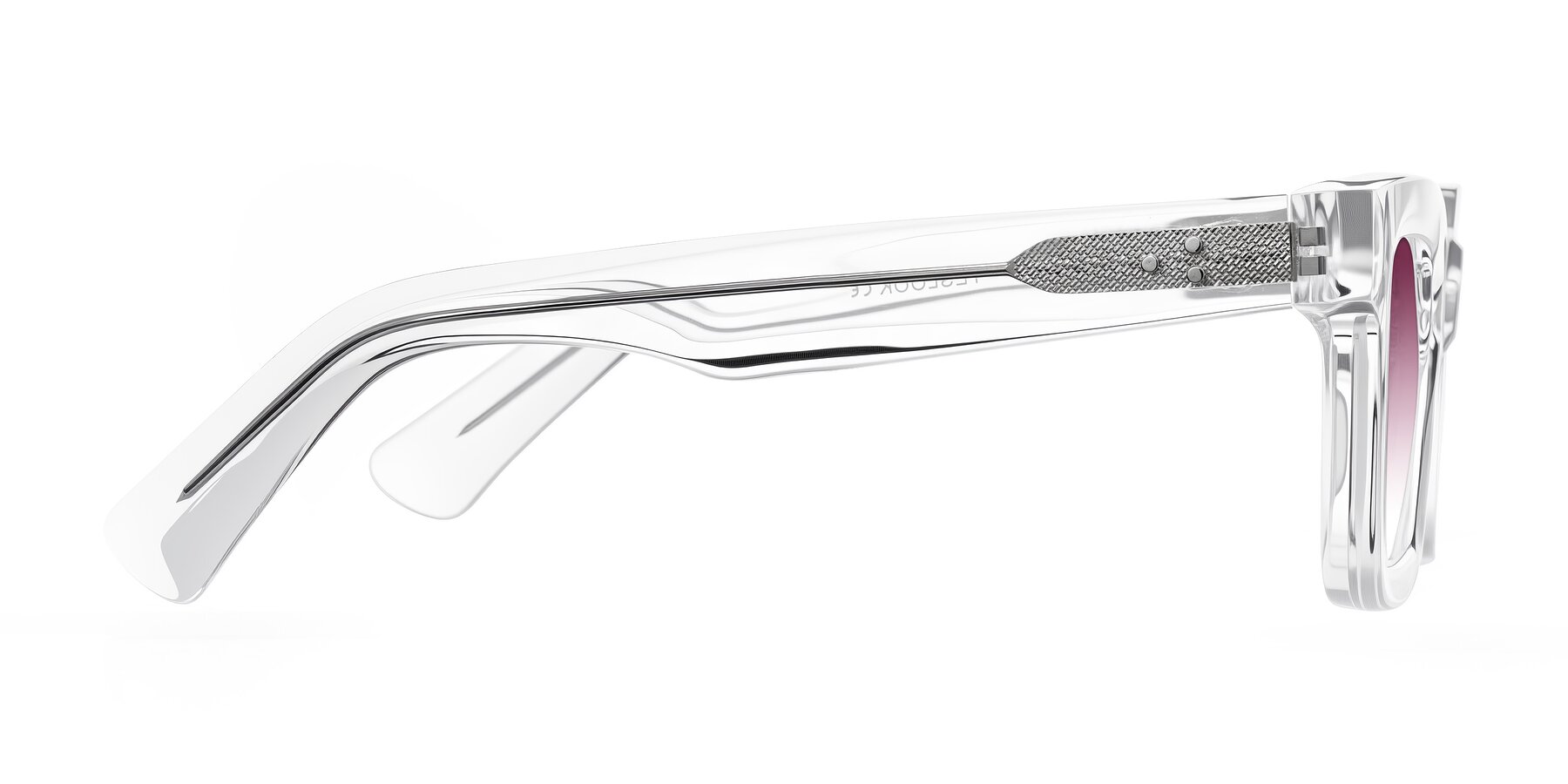 Side of Izael in Clear with Wine Gradient Lenses