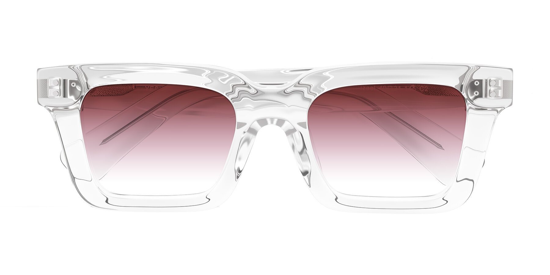 Folded Front of Izael in Clear with Garnet Gradient Lenses