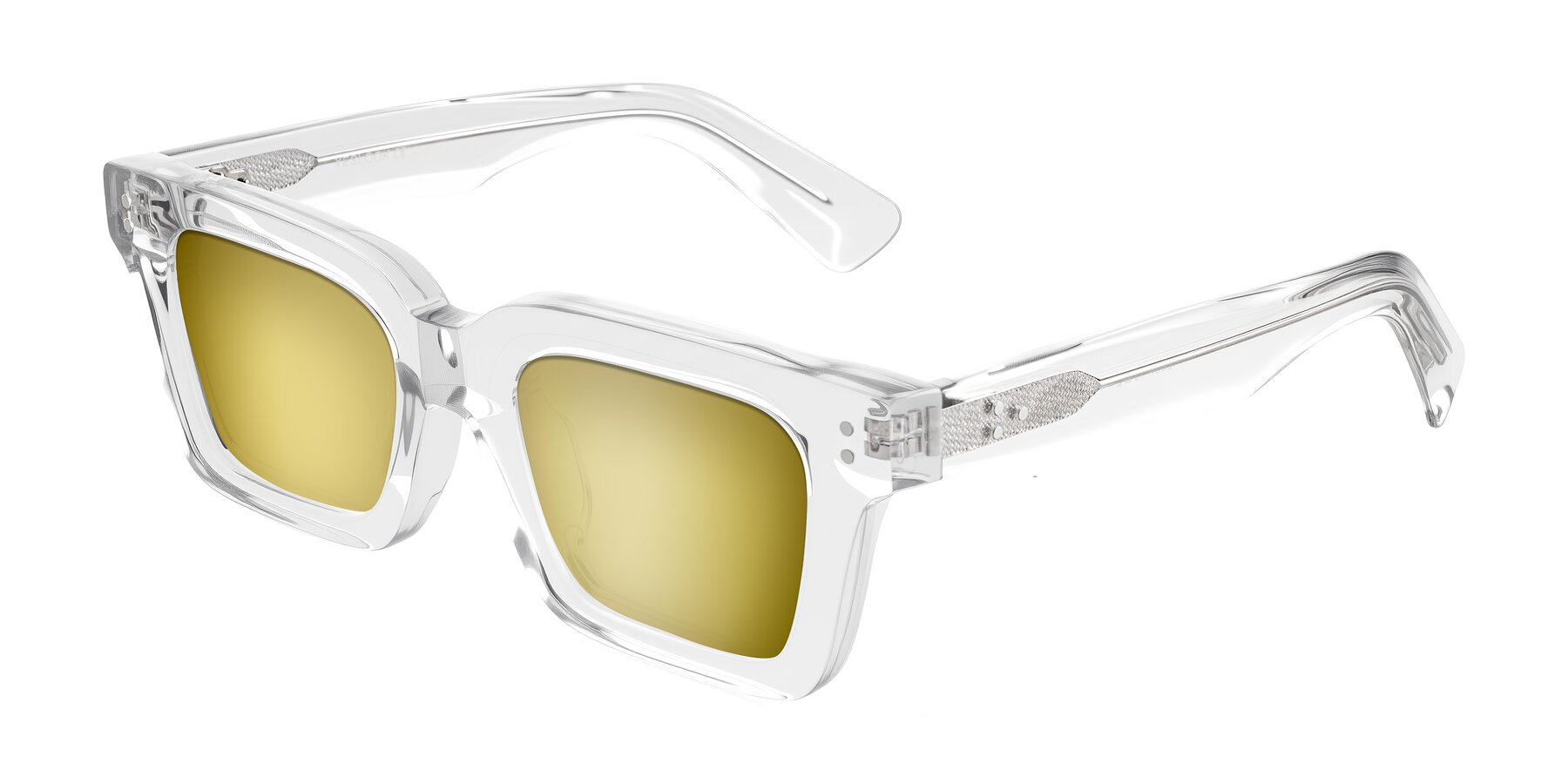 Angle of Izael in Clear with Gold Mirrored Lenses