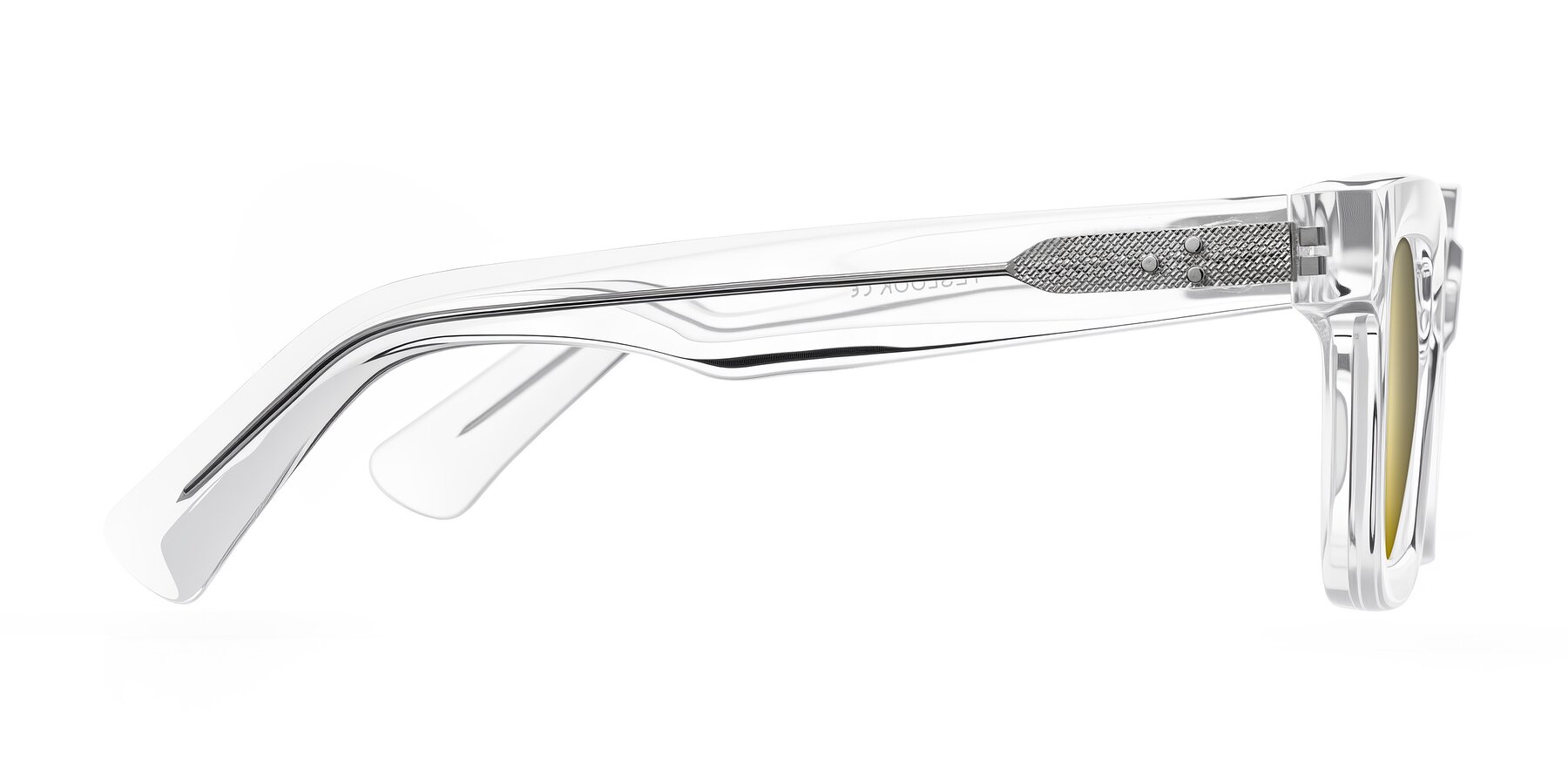 Side of Izael in Clear with Gold Mirrored Lenses