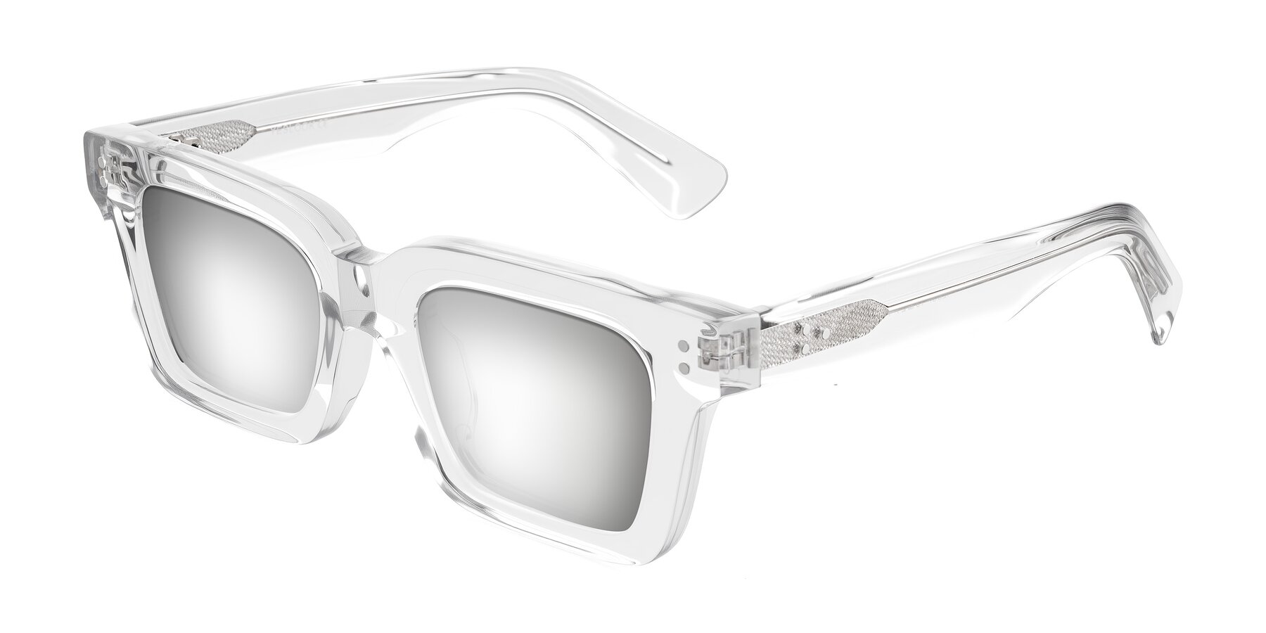 Angle of Izael in Clear with Silver Mirrored Lenses