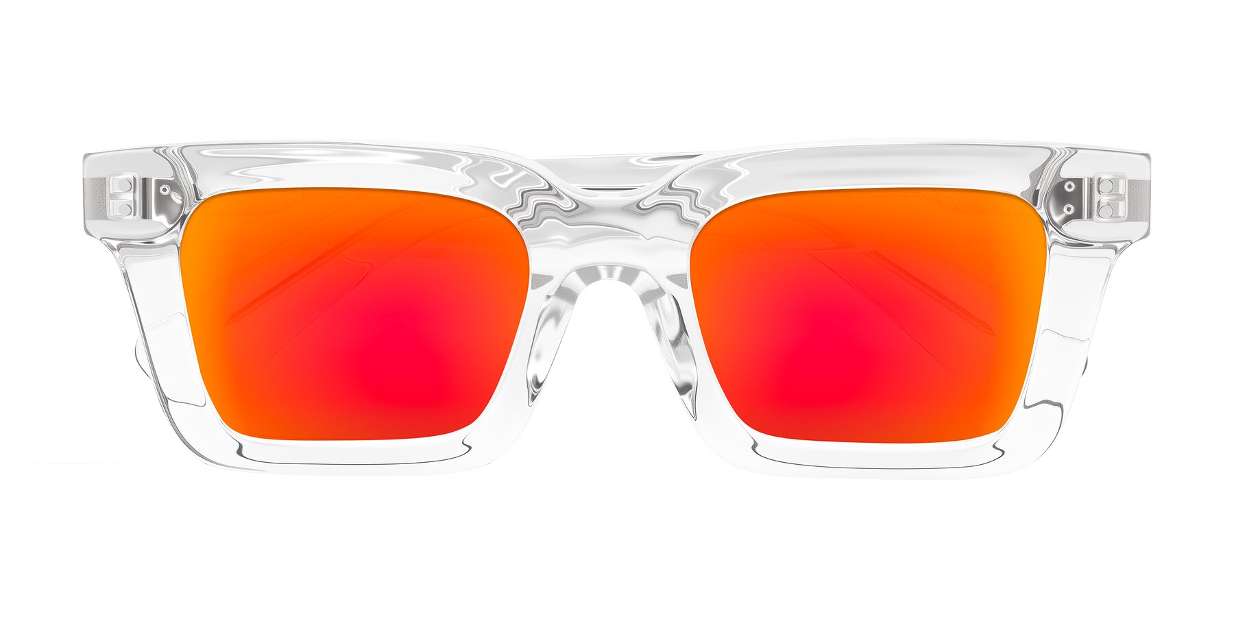 Folded Front of Izael in Clear with Red Gold Mirrored Lenses