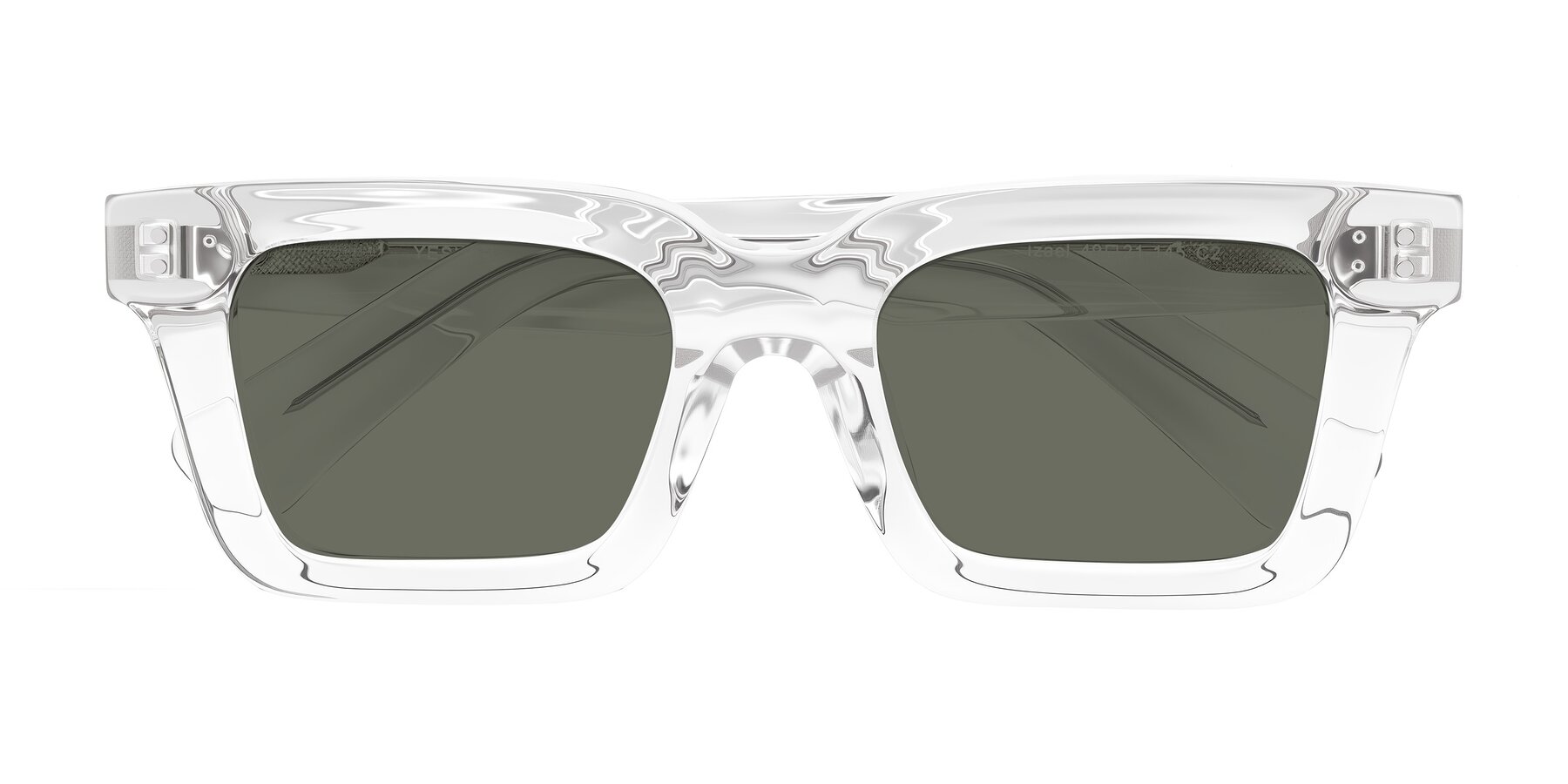 Folded Front of Izael in Clear with Gray Polarized Lenses