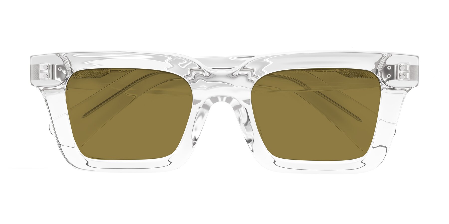 Folded Front of Izael in Clear with Brown Polarized Lenses