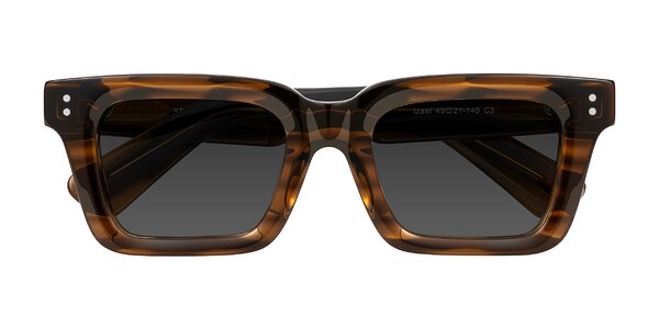 Front of Izael in Dark Brown Striped