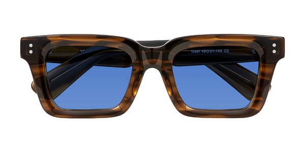 Front of Izael in Dark Brown Striped