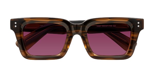 Front of Izael in Dark Brown Striped