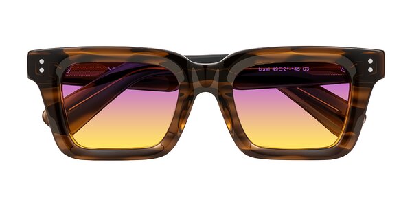 Front of Izael in Dark Brown Striped