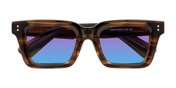 Front of Izael in Dark Brown Striped