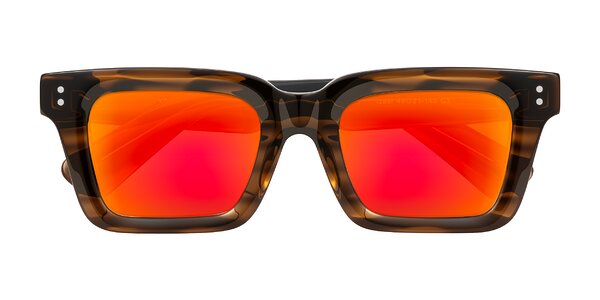 Front of Izael in Dark Brown Striped